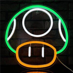 Super Mario Mushroom LED Neon Light Game Sign Room Decor Nintendo Retro NES New